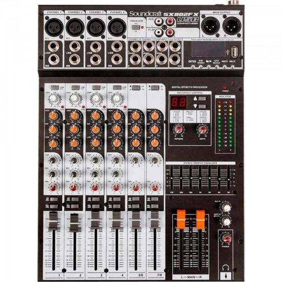 Mesa de Som Soundcraft SX802FX 8 Canais USB Preta [F002]