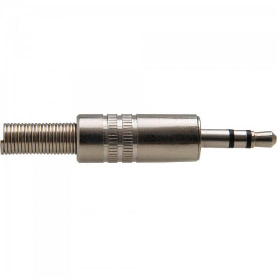 Plug P2 Estéreo de Metal Com Mola PGPD0004 Níquel Storm - PCT / 50 [F002]