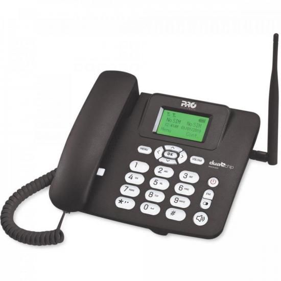 Telefone Celular Fixo Quad Band Dual Chip Proeletronic PROCD-6020 Preto [F002]