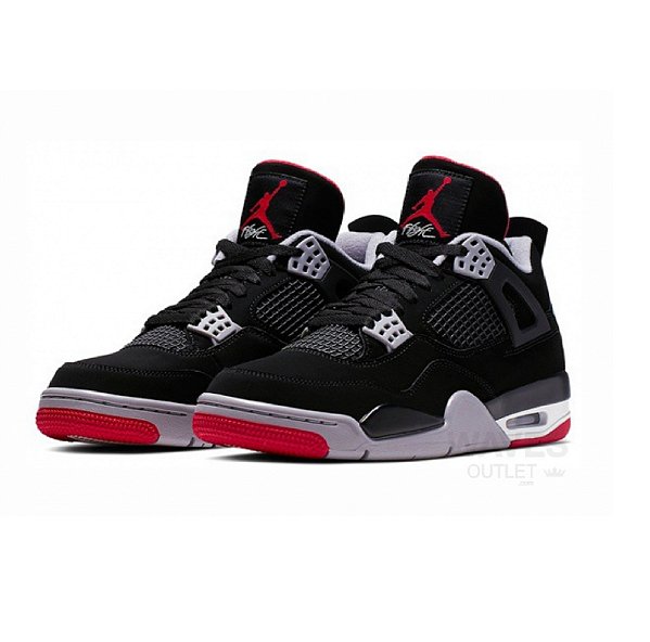 Tênis Air Jordan 4 Retro Bred Preto Vermelho [F116]