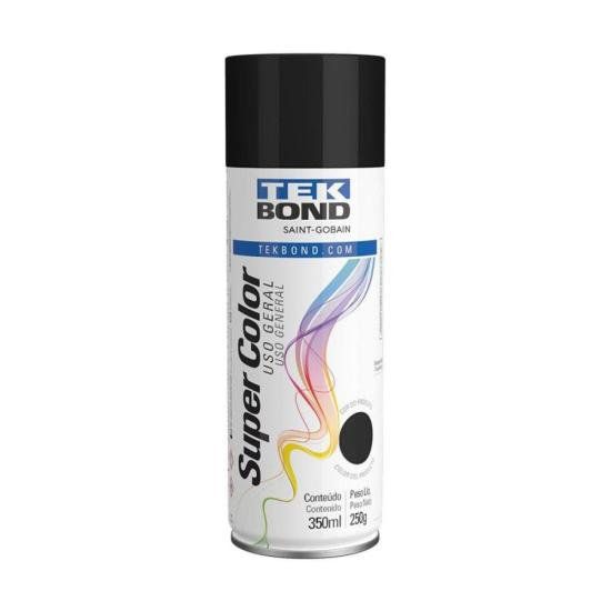 Tinta Aerossol Preto Brilhante 350ml Tekbond - CX / 6 [F002]