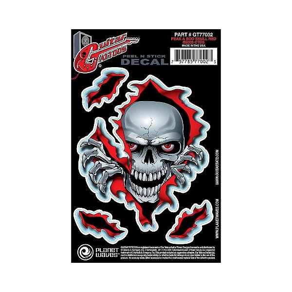 Adesivo Guitarra Peek A Boo Skull Tattoo D Addario GT77002 [F035]
