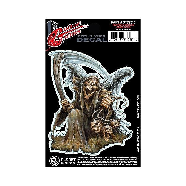 Adesivo Guitarra Reaper 3 Skulls Tattoo D Addario GT77017 [F035]