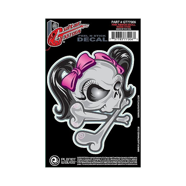 Adesivo Para Guitarra Ribbon Skull Tattoo D Addario GT77006 [F035]