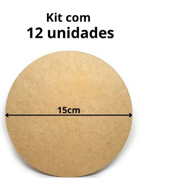 12 Sousplat Mdf 15cm De Diâmetro E 3mm De Espessura - un / 12 [F031]