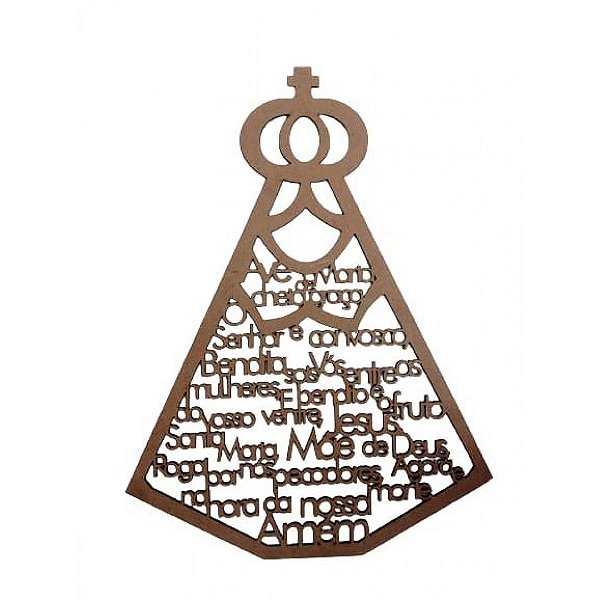 Ave Maria Em Mdf Natural [F031]