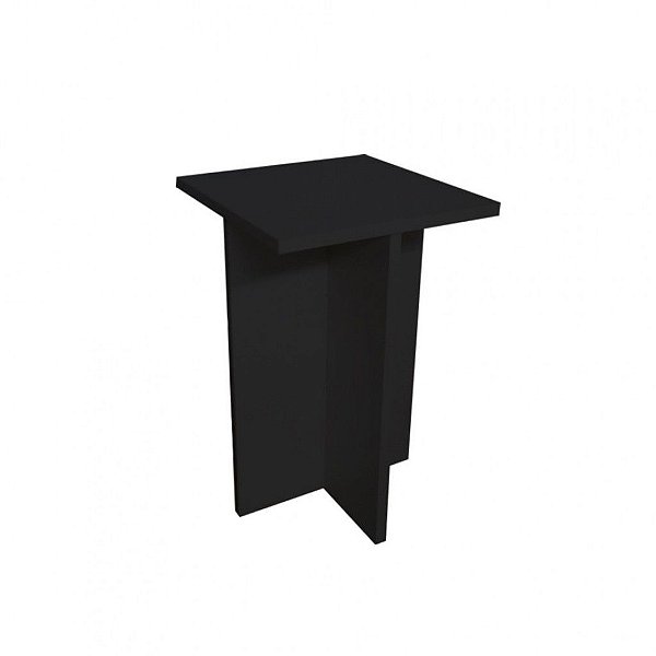 Banco Tampo Quadrado 65cm Em Mdf Preto [F031]