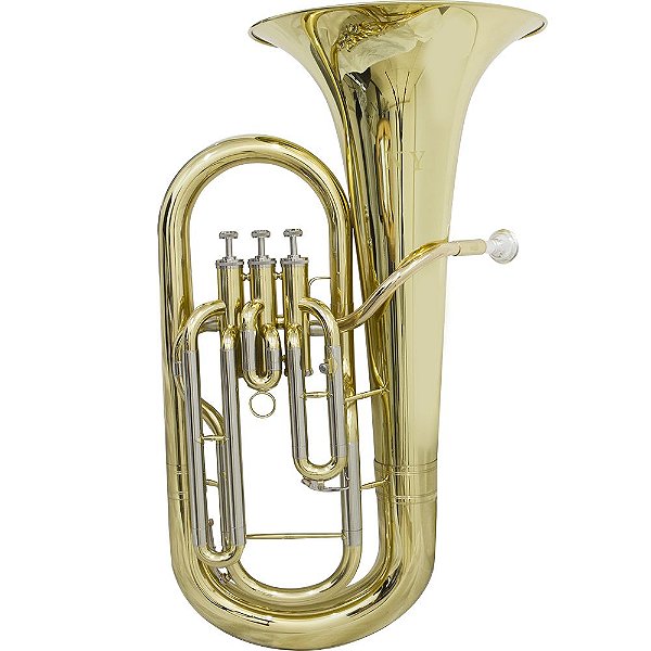 Bombardino Euphonium 3 Pistos Ep 200 Laqueado Dourado Com Case New York [F097]