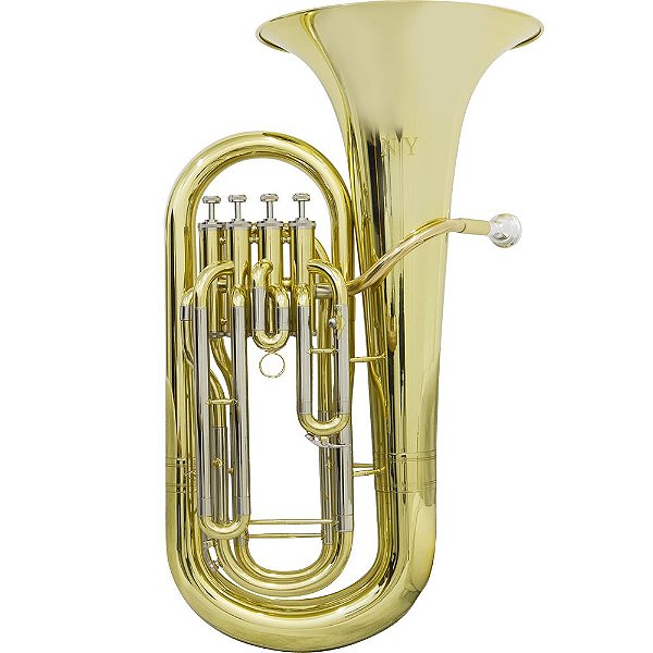 Bombardino Euphonium De 4 Chaves Ep 340 Laqueado Dourado Com Case New York [F097]