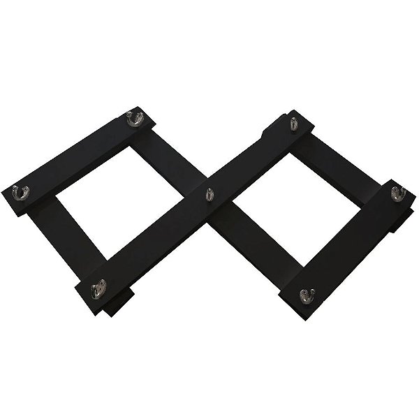 Cabideiro De Parede Sanfona Preto Em Mdf [F031]