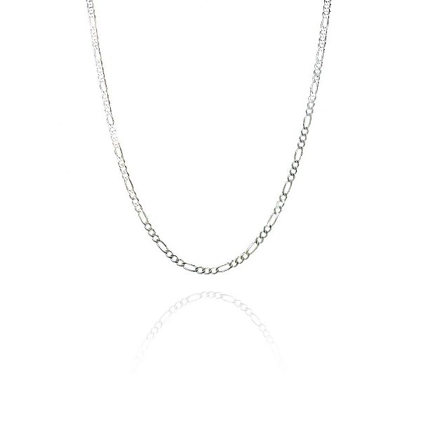Colar Corrente Com Elos Alternados Em Prata 925 [F027]