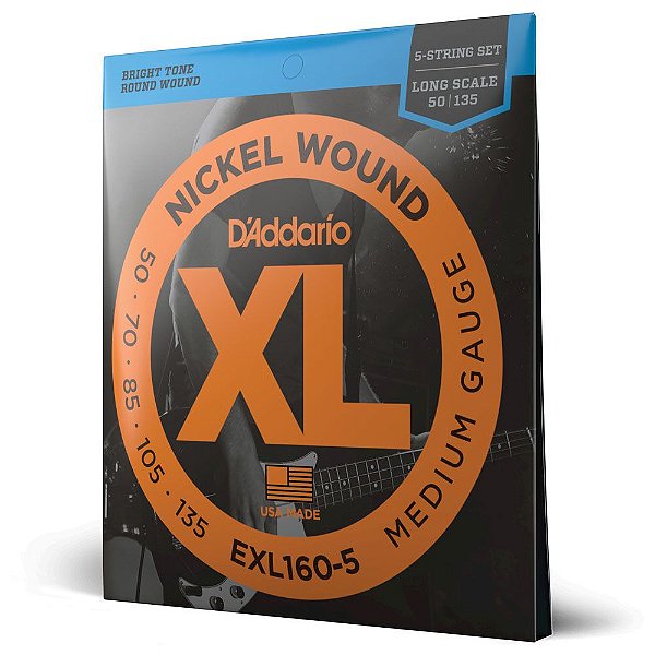 Encordoamento Baixo 5C 50-135 D Addario XL Nickel EXL160-5 [F035]