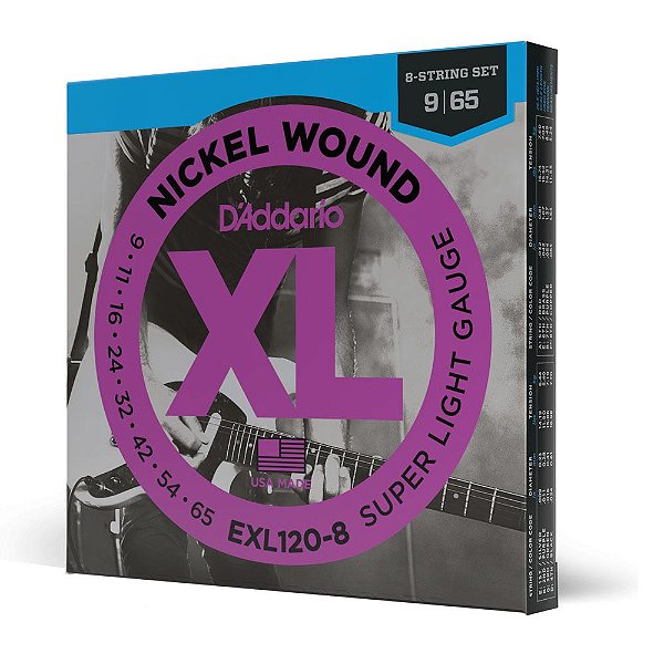 Encordoamento Guitarra 8C 09-65 D Addario XL Nickel EXL120-8 [F035]