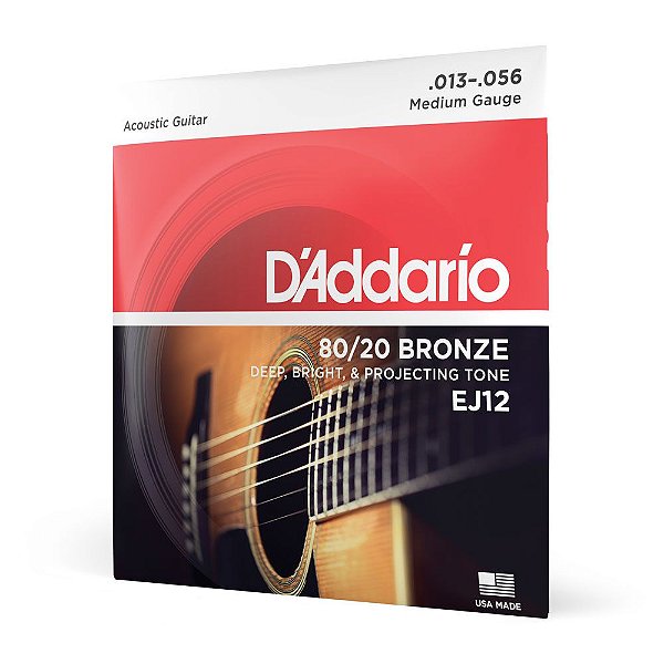 Encordoamento Violão Aço 13-56 D Addario 80/20 Bronze EJ12 [F035]