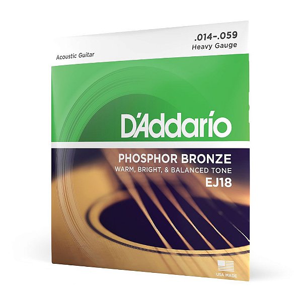 Encordoamento Violão Aço 14-59 D Addario Phosphor EJ18 [F035]