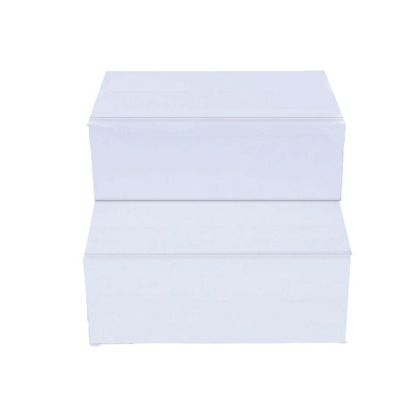 Escada Auxiliar  2 Degraus Em Mdf Branco [F031]