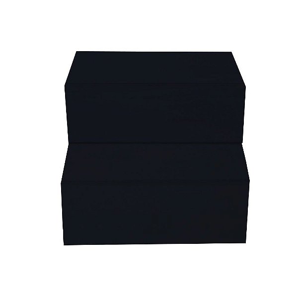 Escada Auxiliar  2 Degraus Em Mdf Preto [F031]
