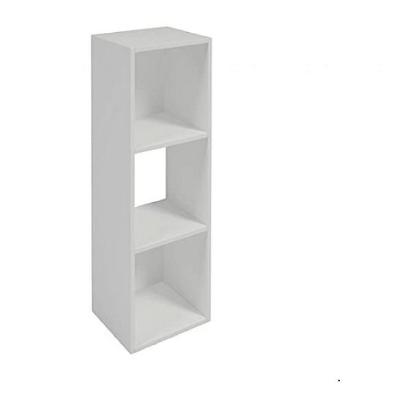 Estante De Livros 3 Nichos Em Mdf Branco