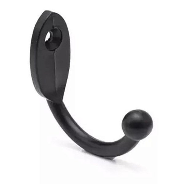 Gancho Para Porta Chaves Plastico Preto C 10 [F031]