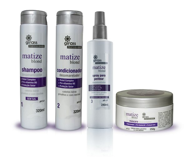 Kit Matizador Cabelo Loiro Girass- 4 Passos [F106]
