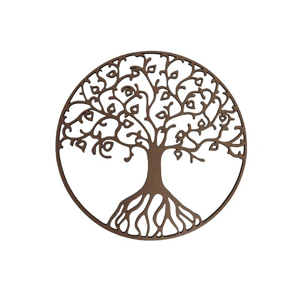 Mandala 30 Cm Arvore Frutos Vida Mdf 3mm Natural [F031]