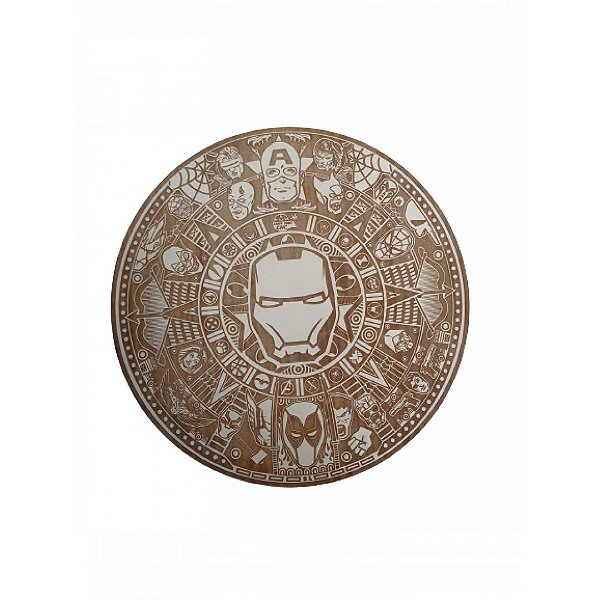 Mandala Homem De Ferro Branco Em Mdf [F031]