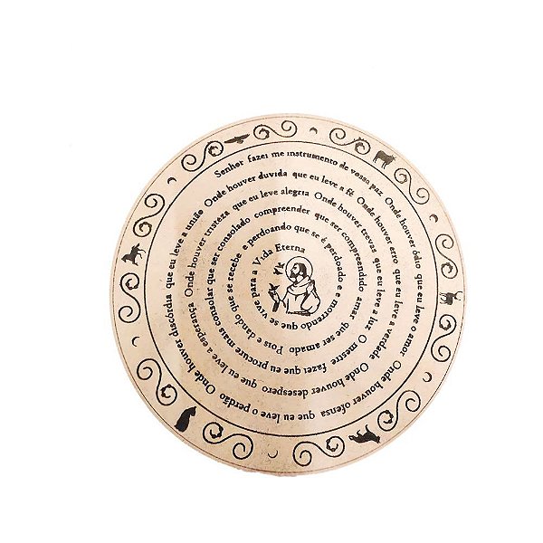 Mandala Oração De São Francisco Em Mdf 30 Cm Natural [F031]