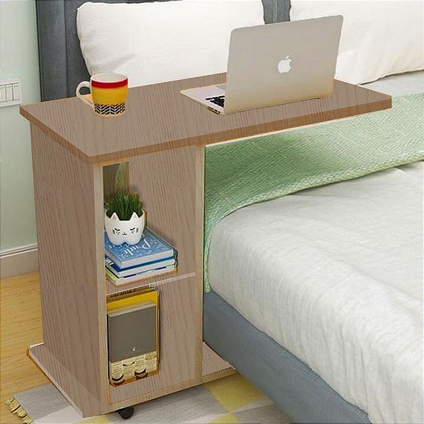 Mesa Com Rodizio Em Mdf Madeirado [F031]