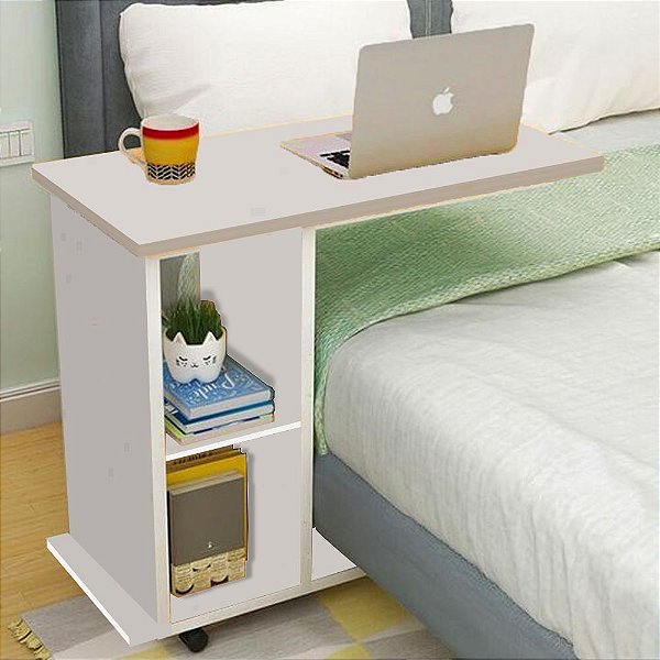 Mesa Com Rodizio Em Mdfbranco [F031]