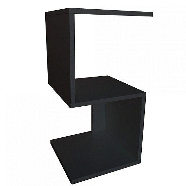 Mesa De Cabeceira Em S Em Mdf Preto [F031]