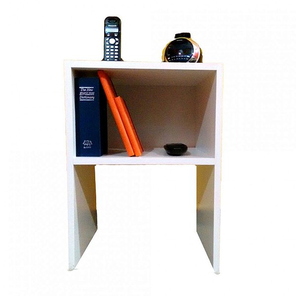 Mesa De Cabeceira Simples Em Mdf Branco [F031]
