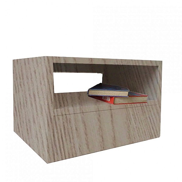 Mesa De Cabeceira Suspensa 1 Gaveta Em Mdf Madeirado [F031]