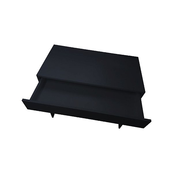 Mesa Office Com Gaveta Preto Em Mdf [F031]