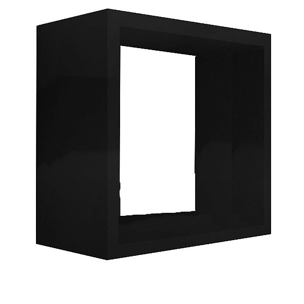 Nicho Decorativo 25x25x15 Cm Em Mdf Preto [F031]