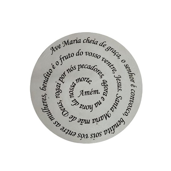 Oração Ave Maria Mandala 30 Cm Gravado Mdf 3mm Branco [F031]