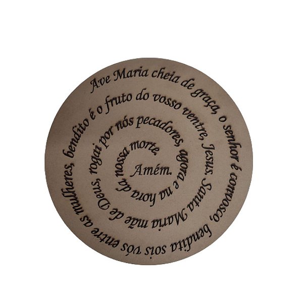 Oração Ave Maria Mandala 30 Cm Gravado Mdf 3mm Natural [F031]
