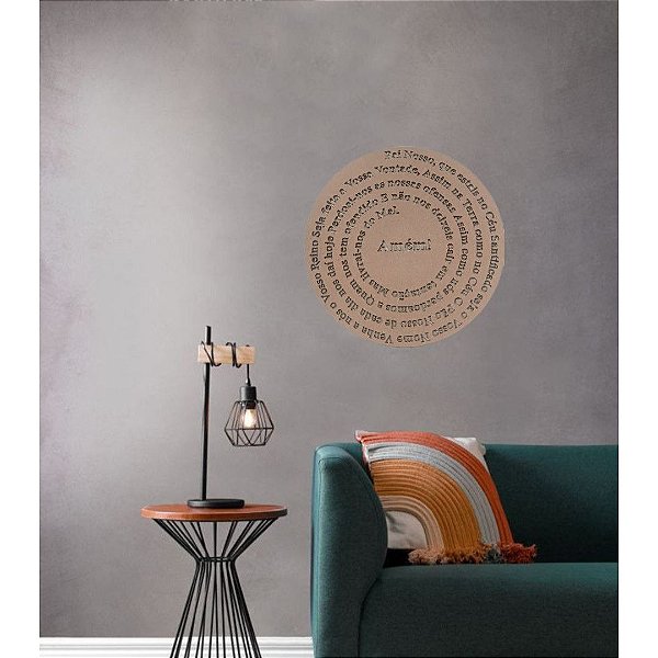 Oração Pai Nosso Mandala Redondo 30 Cm Natural [F031]