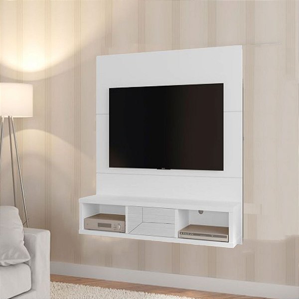 Painel Para Tv Até 32 Polegadas 3 Nichos Branco Em Mdf [F031]