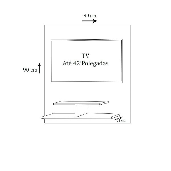 Painel Para Tv Até 32 Polegadas Branco Em Mdf [F031]