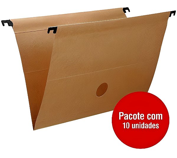 Pasta Suspensa Kraft Completa Com Acessórios 10 Unidades [F112]