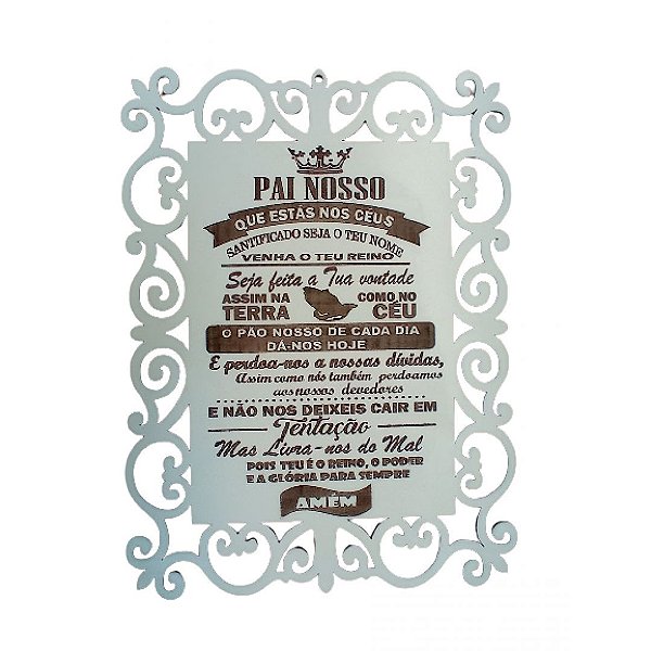 Placa Pai Nosso Evangelico Cor Branco [F031]