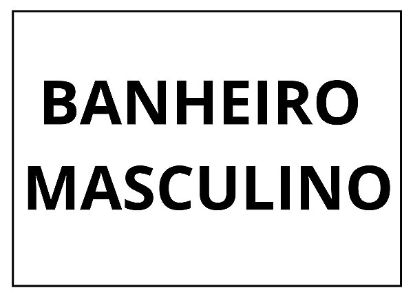 Placa Sinalização 1/2 Oficio Banheiro Masculino Mdf Branco [F031]