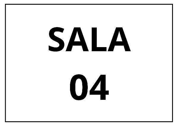 Placa Sinalização 1/2 Oficio Sala 04 Mdf Branco [F031]