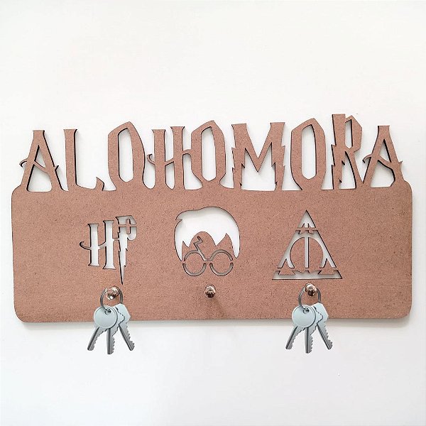 Porta Chave Alohomora Harry Potter Natural Em Mdf [F031]