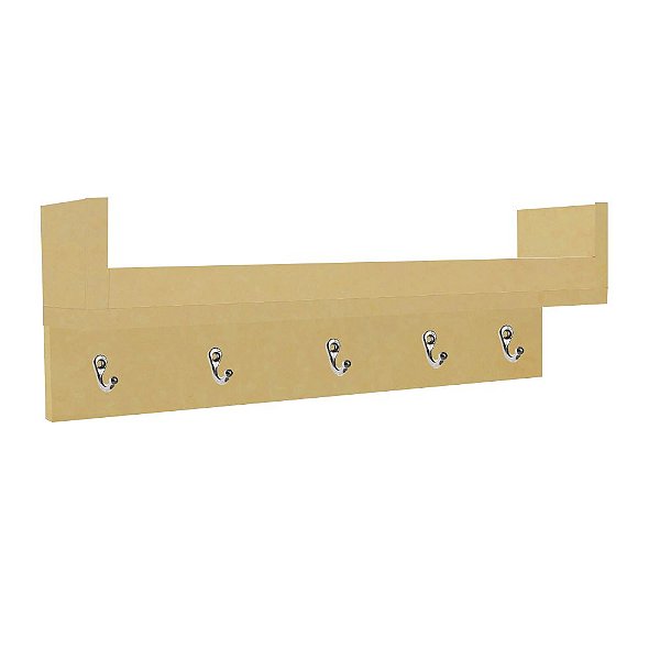 Porta Chave Com Prateleira Natural Em Mdf [F031]