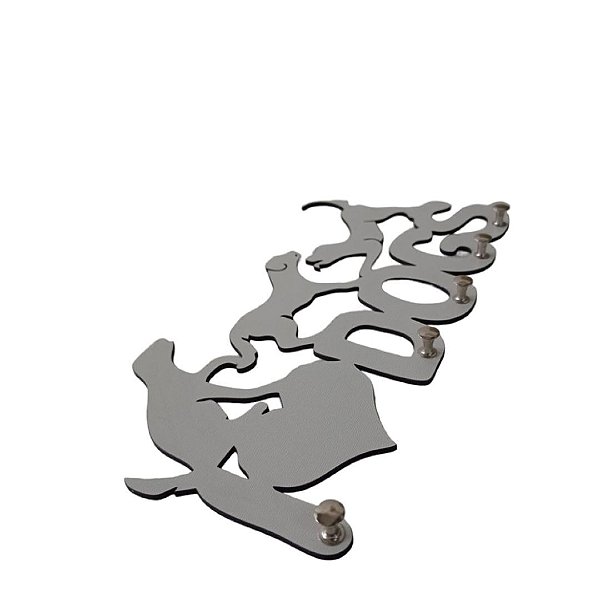 Porta Chave Dog Branco Em Mdf [F031]