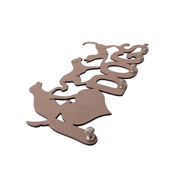 Porta Chave Dog Natural Em Mdf [F031]