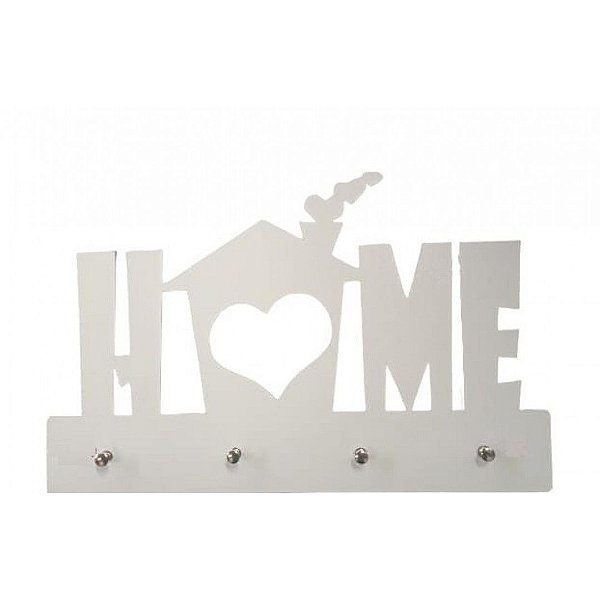 Porta Chave Home Em Mdf Branco [F031]