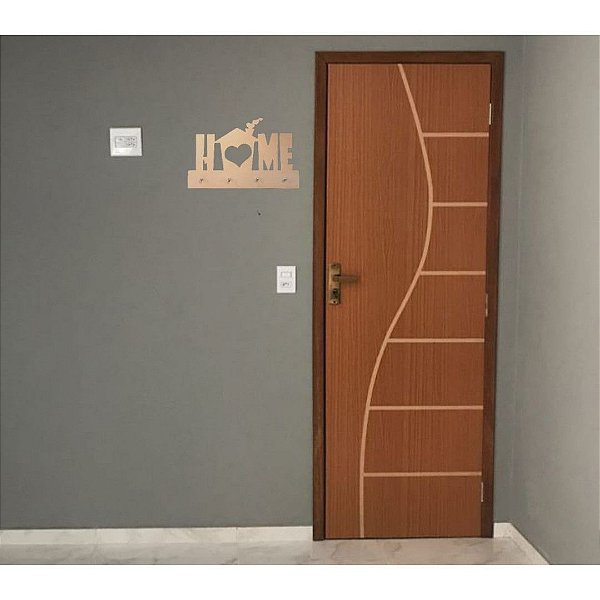 Porta Chave Home Em Mdf Natural [F031]