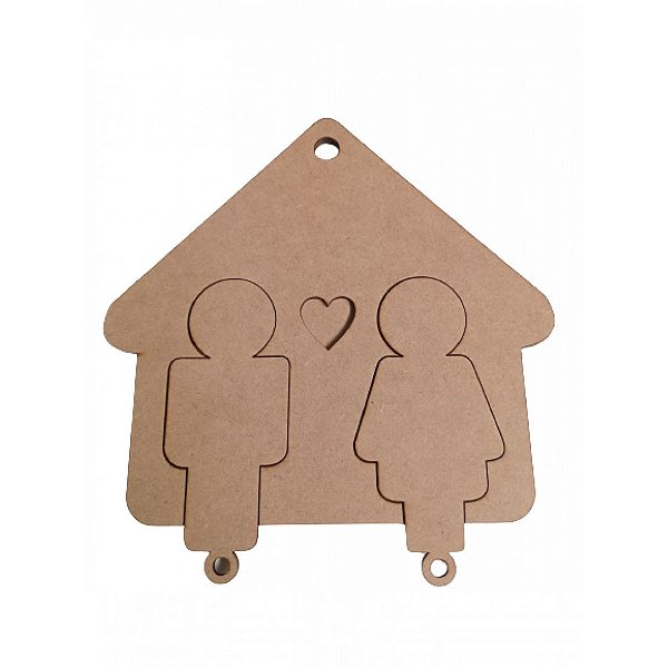 Porta Chaves Modular Casal Com 2 Chaves Em Mdf Natural [F031]